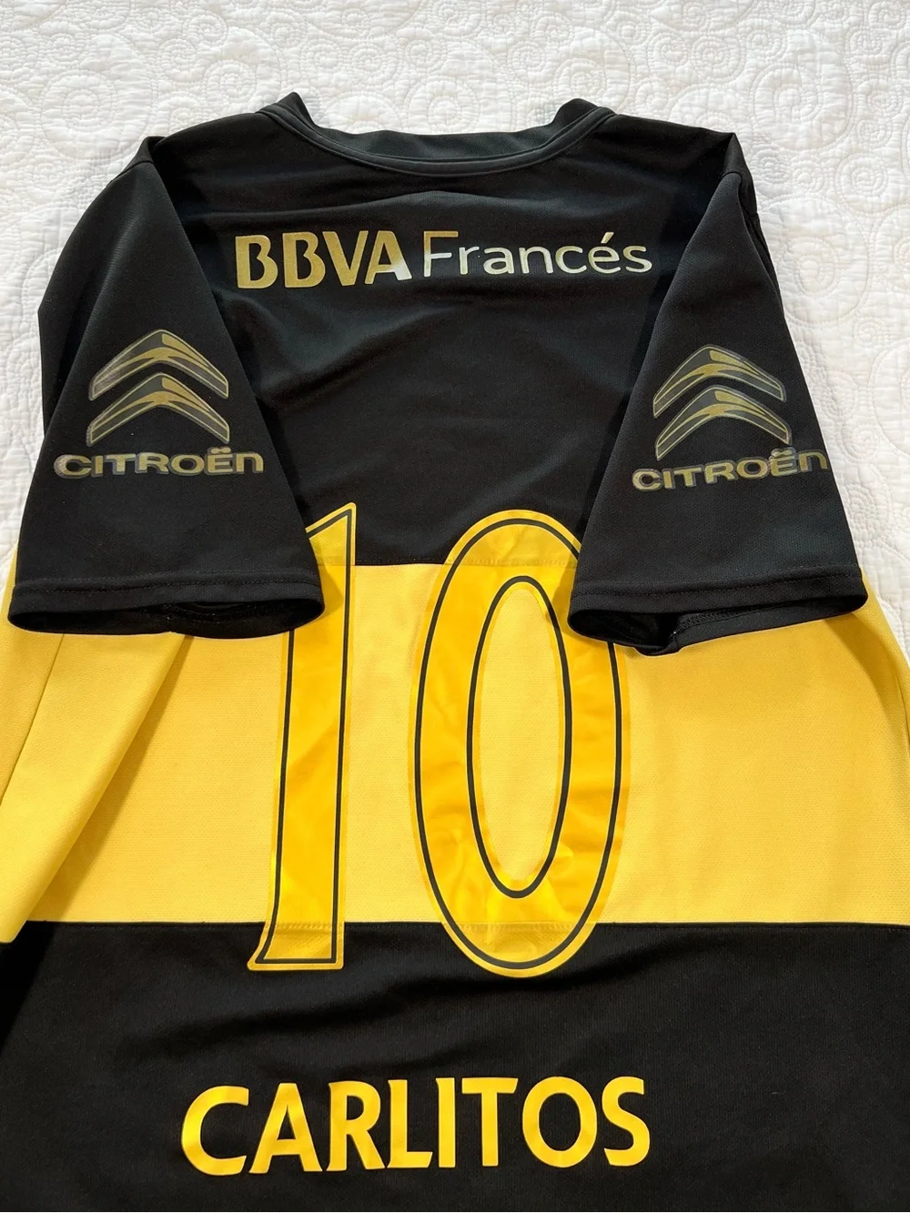 Nike Boca juniors 2016/17 3rd soccer jersey black/gold #1 Carlitos Tevez L